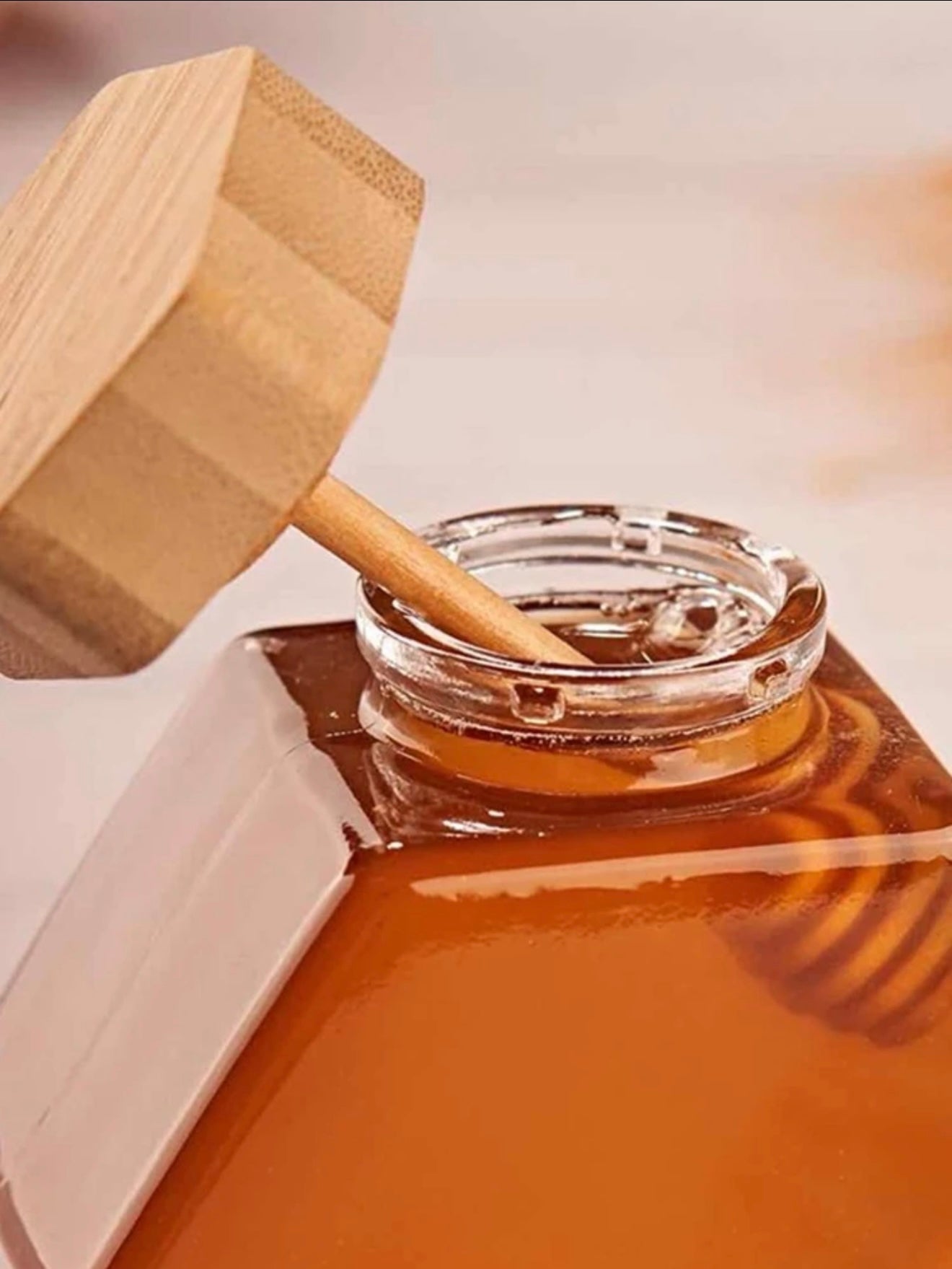 Récipient de miel en verre avec couvercle