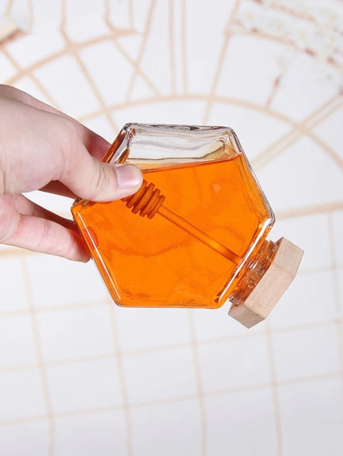 Récipient de miel en verre avec couvercle