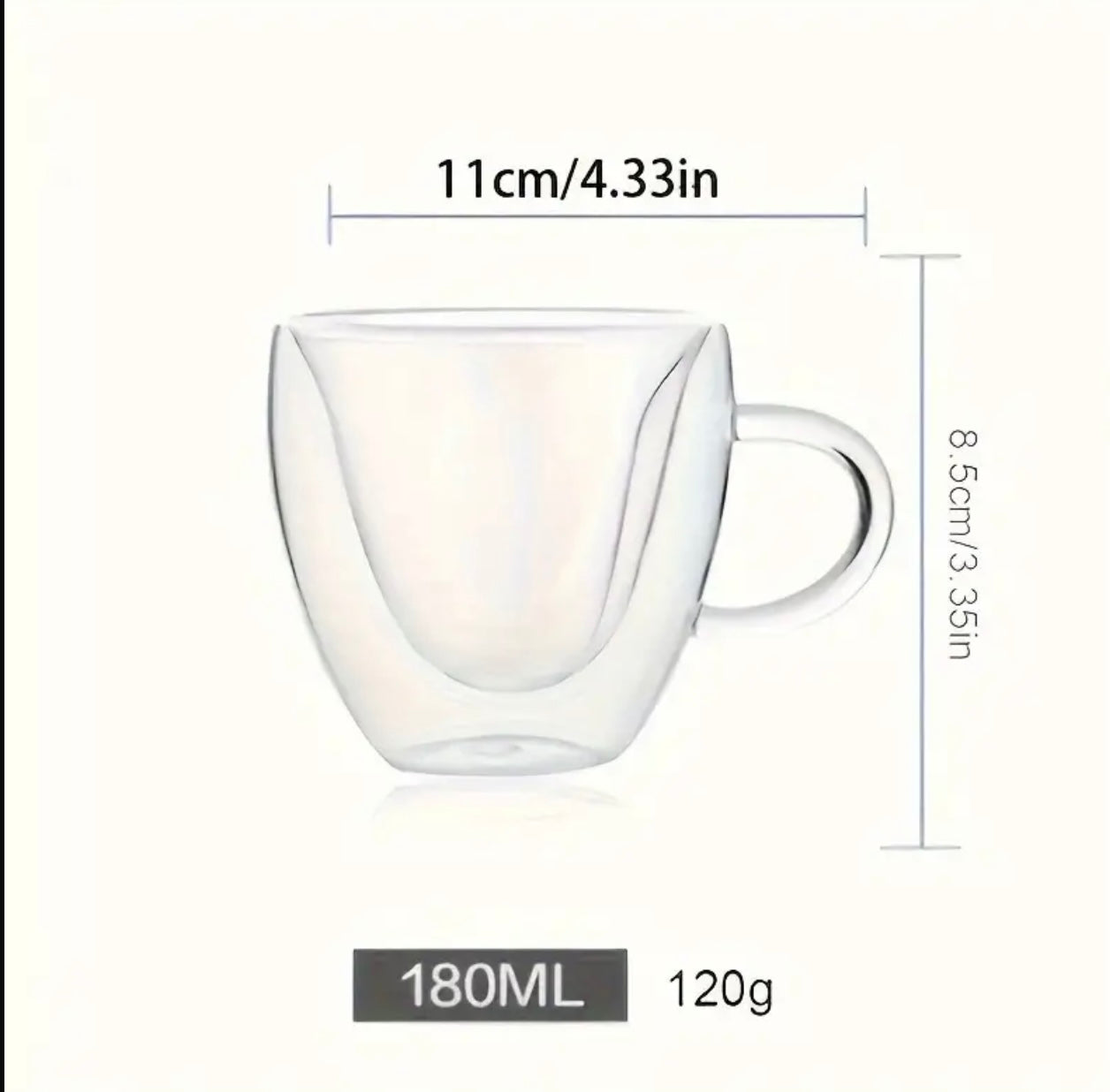 Mug en verre en forme de Coeur