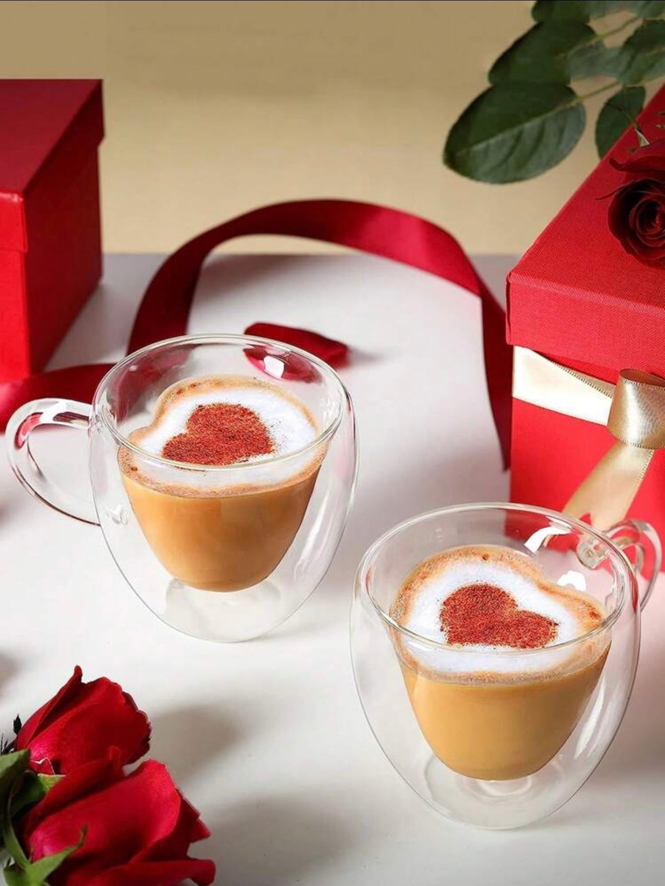 Mug en verre en forme de Coeur
