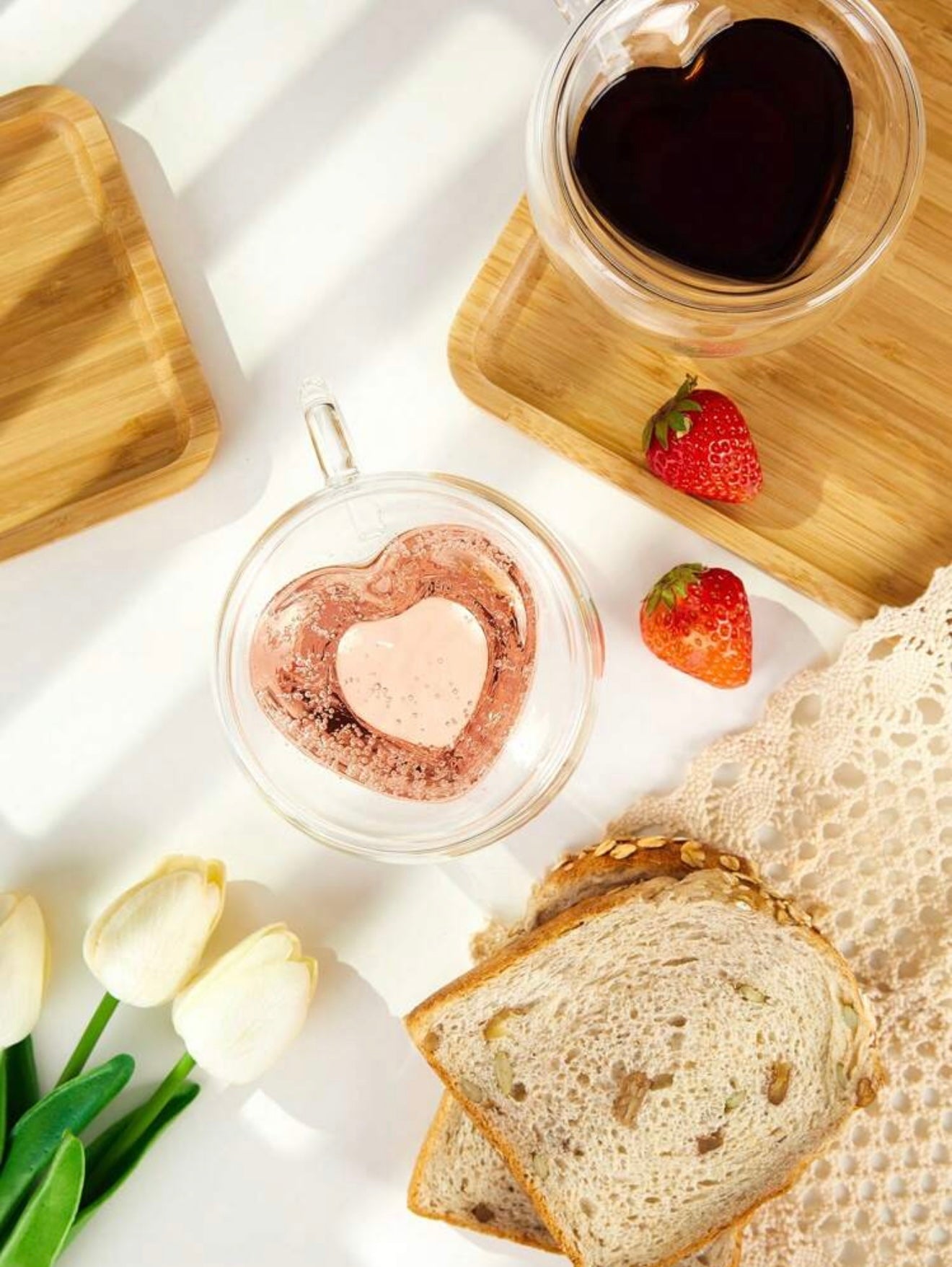 Mug en verre en forme de Coeur