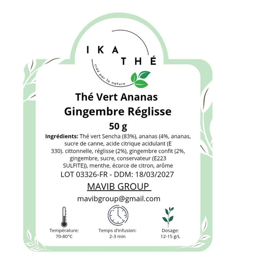 Thé vert Ananas Gengembre Reglisse