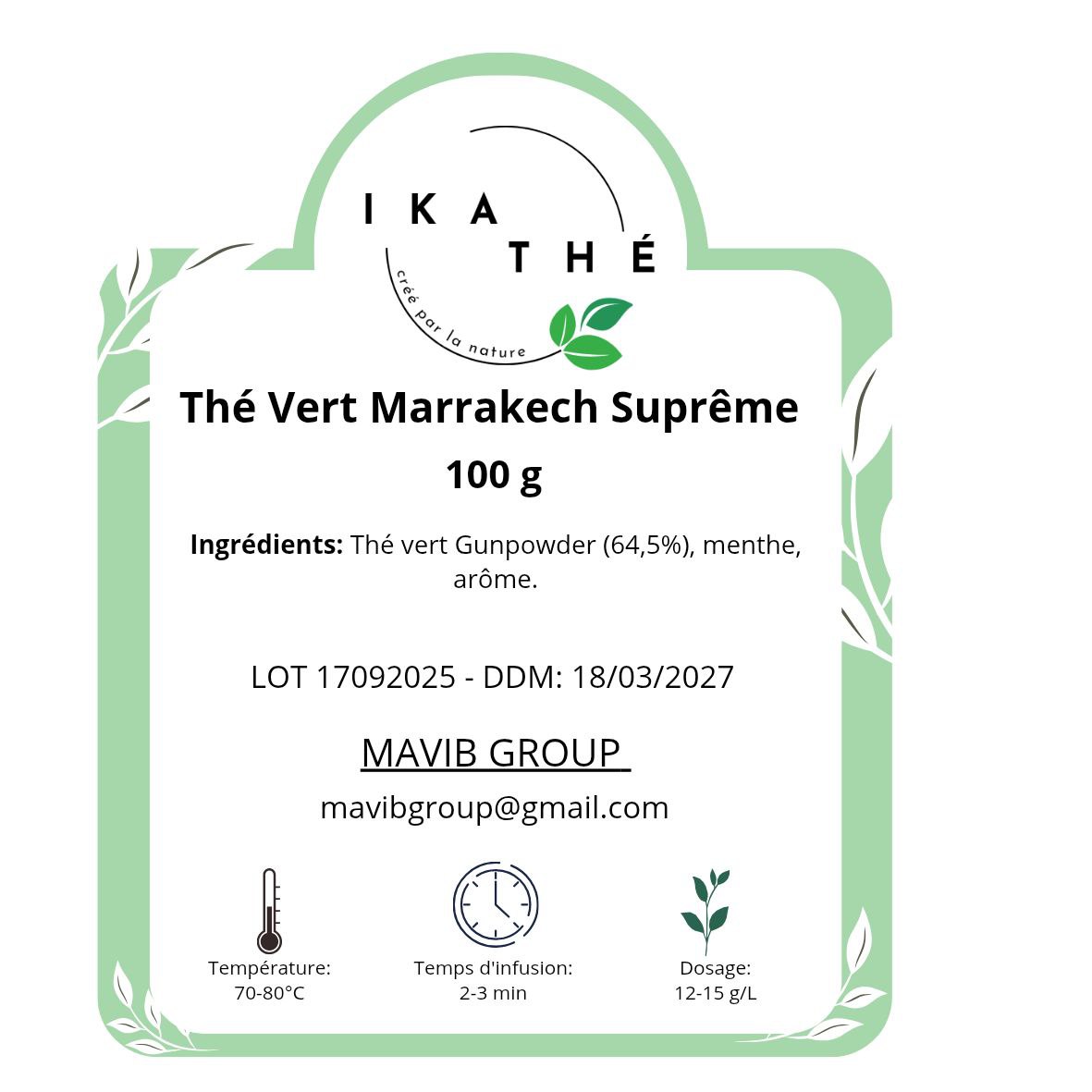 Thé Vert  Marrakech Bio