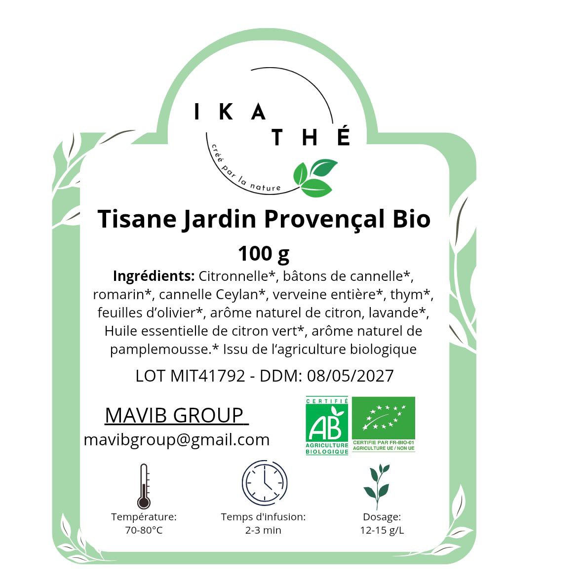 Tisane Jardin Provençal Bio