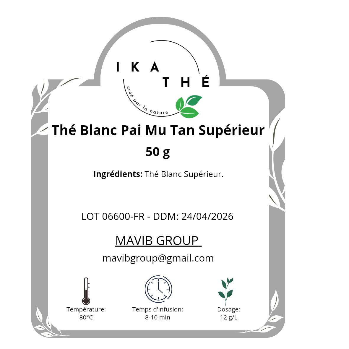 The blanc pai Mu Tan Supérior